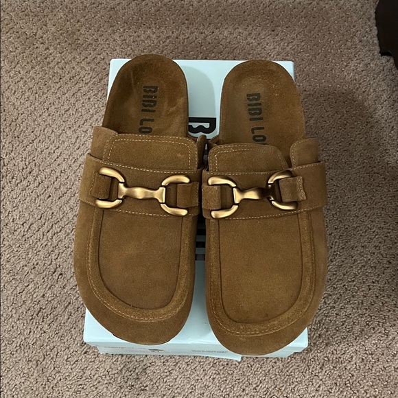 Bibi Lou Zagreb Clogs in tan suede in 41/10 - Picture 2 of 4